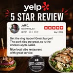 Another five-star Yelp review for Bootleggers